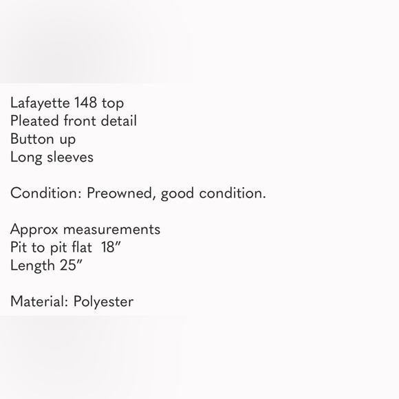 Lafayette 148 Top Size 4 Button Up Long Sleeve Pleated Burgundy - Picture 6 of 6